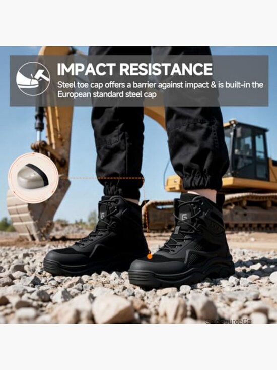 Steel Toe Work Boots Men Breathable Safety Shoes Puncture Resistant Lace Up main image 5